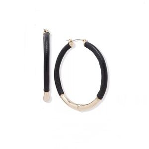 Lauren Ralph Lauren Leather Hoop Earrings